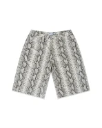 Stolen ArtsWhite Snakeskin Leather Shorts (1)