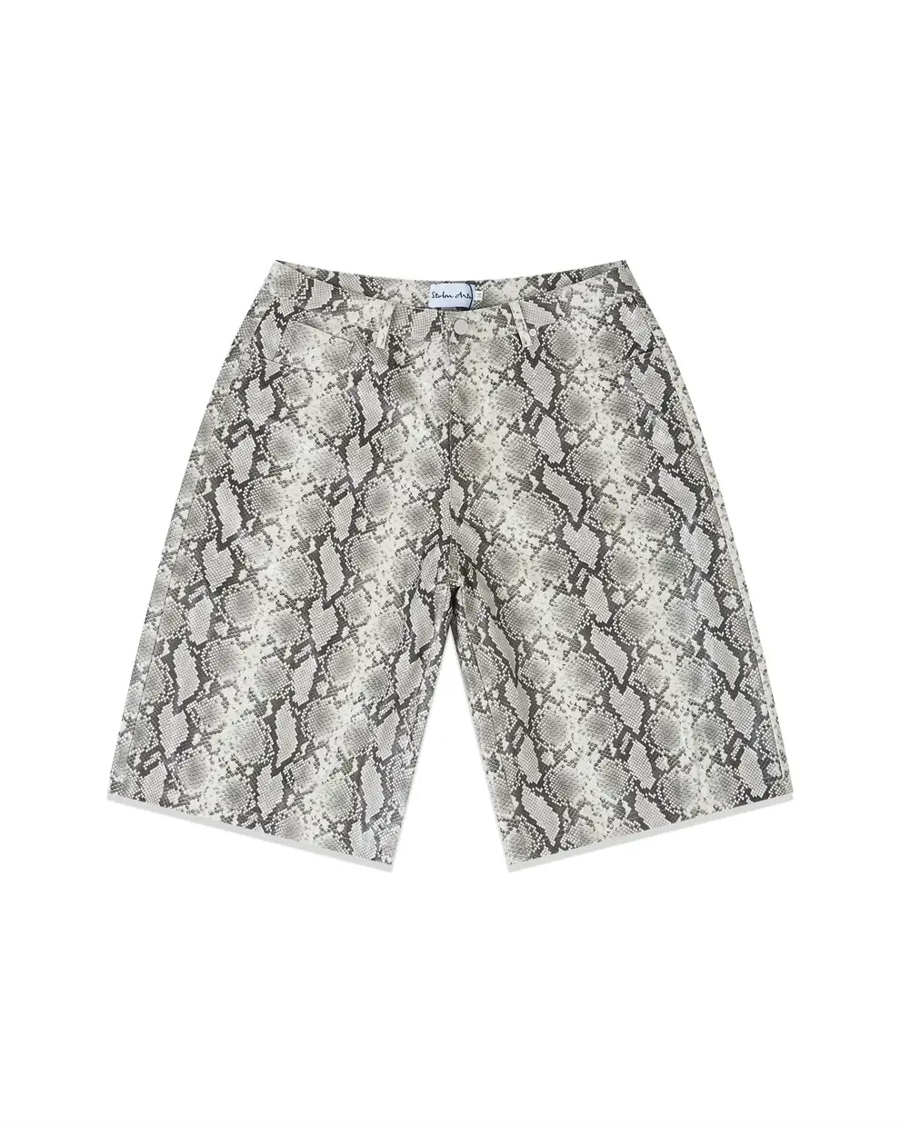 Stolen ArtsWhite Snakeskin Leather Shorts (1) Stolen ArtsWhite Snakeskin Leather Shorts (1)